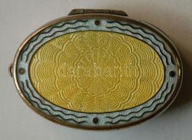 Kis nyakba akasztható fém púderkompakt szép és hibátlan zománcozott fedővel /
Vintage compact with n...