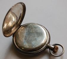 cca 1900 Elgin márkájú ezüst (Ag) duplafedeles zsebóra Sato szerkezettel másodpercmutatóval működőké...