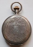 cca 1900 Elgin márkájú ezüst (Ag) duplafedeles zsebóra Sato szerkezettel másodpercmutatóval működőké...