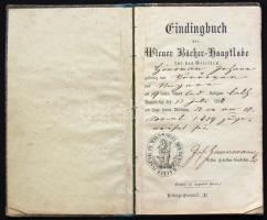 1860 Bécsi pékmesterek szövetségének inaskönyve Findingbuch der Wiener Bäcker-Hauptlande 32p.