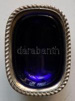 1918 Ezüst (Ag) fűszertartó kék üvegbetéttel, birminghami jelzéssel és mesterjeggyel /
Silver spice ...