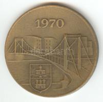 1970. Az Erzsébet híd rekonstruált átadására kiadott Br emlékérem (40mm) T:2