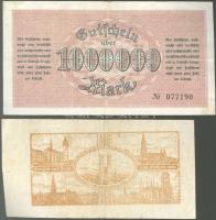 Német Birodalom /Weimari Köztársaság/Zwickau 1923. 1.000.000M + Német Birodalmi Vasutak/Berlin 1923....