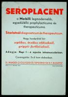 Régi Seroplacent injekció reklámlap kisebb hajtásokkal 11x16cm