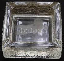 Nagyméretű üveg hamutál /
Vintage glass ashtray 15x15x6cm