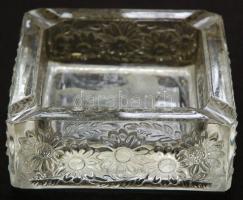 Nagyméretű üveg hamutál /
Vintage glass ashtray 15x15x6cm