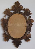 Szentkép faragott ovális fa keretben 27x19cm