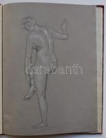 1931 Sági Sándor (1917-2007) anatómia tanulmányok és női akt ceruzarajzok Mongolfier France vízjeles...