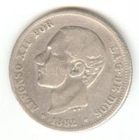 Spanyolország 1882. 2P Ag "XII.Alfonz" T:3
Spain 1882 2 Pesetas Ag "Alfonso XII"...
