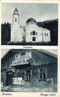 Brusztura with Hangya co-operative shop and church