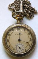 1908 Emco márkájú szép szecessziós ezüst (Ag) zsebóra másodpercmutatóval / Silver art nouveau pocket watch, br 84,5gr