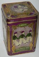 Nagyméretű szecessziós fém csokoládés doboz 27x18x18cm