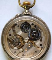 1906 Doxa Anti-Magnétique nagyméretű ezüst (Ag) vasutas zsebóra porcelán számlappal (sérült!), másod...