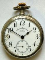 1906 Doxa Anti-Magnétique nagyméretű zsebóra porcelán számlappal (sérült!) és másodpercmutatóval / Large pocket watch with porcelain dial (faults on dial)