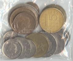 Belgium/Hollandia 1970-80-90-es évek 16db fémpénz + Skandinávia 1950-90-es évek 21db fémpénz T:vegye...