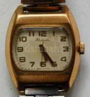 Rela Antimagnetic férfi karóra másodpercmutatóval, kissé viseltes bőr szíjjal / Rela Antimagnetic vintage watch