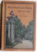 Hermann Jäger: Gartenkunst und Gärten sonst und jetzt. Handbuch für Gärtner, Architekten und Liebhaber. Mit 245 Abbild. Berlin, 1888, Verlag v. Paul Parey. Kertészeti kézikönyv gazdag metszetillusztrációval, az első lapok tollal összefirkálva / German gardening manual with 245 engravings, pen marks on first pages, good condition