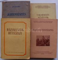 4db állattenyésztéssel kapcsolatos könyv: Baromfitenyésztés, Háziállatok betegségei, Juhtenyésztés, Takarmánynövények termesztése