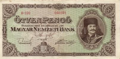 1930-45. 10P,20P (2klf), 50P (2klf),100P (2klf),500P,1000P összesen 9db T:II,III