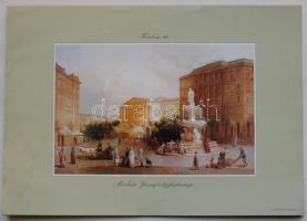 XIX. századi budapesti és magyarországi városképes metszetek reprodukciói, 12db, 30x21cm
