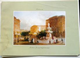 XIX. századi budapesti és magyarországi városképes metszetek reprodukciói, 12db, 30x21cm