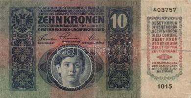 1912. 100K mindkét oldal német és piros vízszintes "Deutschösterreich" felülnyomással + 19...