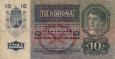 1912. 100K mindkét oldal német és piros vízszintes "Deutschösterreich" felülnyomással + 19...