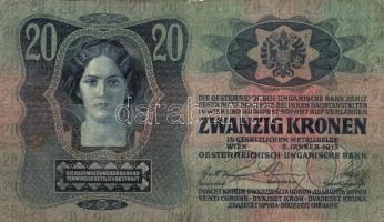 1912. 100K mindkét oldal német és piros vízszintes "Deutschösterreich" felülnyomással + 19...