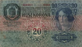 1912. 100K mindkét oldal német és piros vízszintes "Deutschösterreich" felülnyomással + 19...