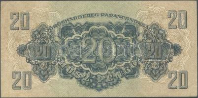 1944. A Vöröshadsereg Parancsnoksága 20P kékes árnyalat, felfelé csúszott alaplapi nyomattal 15x3mm ...