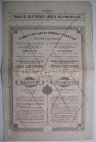 Nagybecskerek 1895. "Torontáli Helyi Érdekü Vasutak" Részletkötvénye 100Ftról magyar és német nyelven, érvénytelenítve Zrenjanin 1895. Torontal Commuter Rail particular bond 10.000 Corona, in Hungarian and German, cancelled