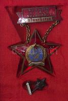 1955. "Szakma Kiváló Dolgozója-Könnyűipar" kitüntetés mini kitűzővel eredeti dísztokban és...