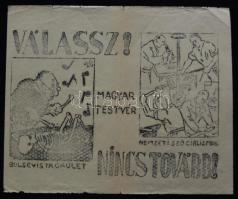 cca 1943 Nemzetiszocialista falragasz 22x18 cm