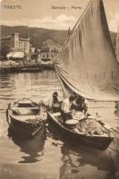 Trieste port, fishermen, fishing boat