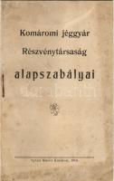 1910 A komáromi jéggyár Rt. alapszabályai; Spitzer Sándor nyomdája