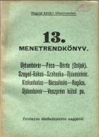 1941 M. Kir Államvasútak 13. menetrendkönyv