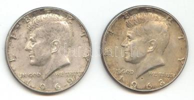 Amerikai Egyesült Államok 1968D/1969D. 1/2$ Ag (2x) "Kennedy" T:2
USA 1968D/1969D 1/2 Doll...
