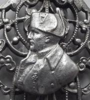 XIX. századi ezüst (Ag) medál Napóleon díszítéssel 1841.VI.14. Voluntas nihil aliud felirattal, sérü...