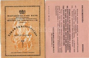 1942 Magyar Holland Bank Rt. takarékbiztosítási betétkönyvecske
