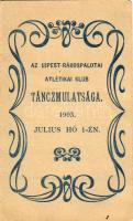 1903 Újpesti-Rákospalotai Atl. Klub Táncmulatság táncrendje