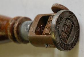 Régi, fanyelű "Nyíregyháza" köriratos vasúti bélyegző / Railways stamper 13 cm