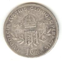 Ausztria 1908. 1K Ag "Jubileum" T:3 Austria 1908. 1 Corona Ag "Jubilee" C:F