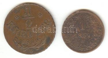 Ausztria / magyar verdejel 1816B 1/2Kr + 1859B 1Kr T:2,3