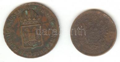 Ausztria / magyar verdejel 1816B 1/2Kr + 1859B 1Kr T:2,3