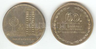 NDK 1977. "60. éves az októberi forradalom" + "Halle-Neustadt" Ni emlékérmék T:2- GDR 1977. "60th anniversary of the revolution" + "Halle-Neustadt" Ni commemorative coins C:VF