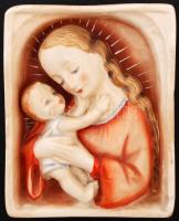 Hummel Madonna a kis Jézussal fali kép, kézzel festett, jelzett, hibátlan, 7,5×10 cm/ Hummel Madonna with child Jesus, signed 48/0 form nummber, good condition