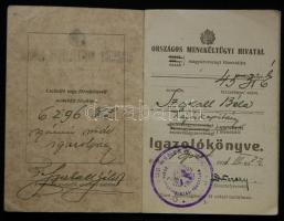 1919 Menekültigazolvány Szakáll Béla a Tahi gőzős hajóskapitánya részére