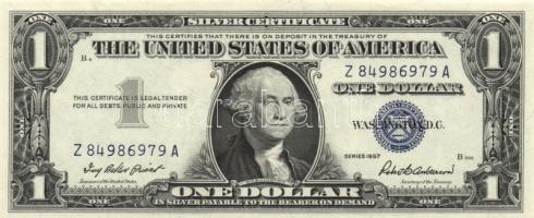 Amerikai Egyesült Államok 1957.1$ (2x) egyugrású sorszámmal T:I
USA 1957. 1 Dollar (2x) almost seque...