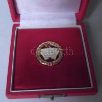 "Budaprint Budapest" Törzsgárda tag 15 év plakett zománcozott és Br résszel eredeti dísztokban + ~1960. Kiváló pénzügyi dolgozó kitüntetés miniatűrrel tokban T:1