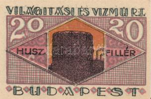 Budapest 1919-25. "Világítási és Vízmű R.T." 20f, 50f, 1K, 2K, 5K, 10K T:I